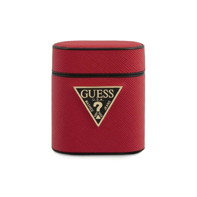 Husa Protectie Originala Guess Pentru Airpods 1/2 Colectia Saffiano, Rosu - Guaca2vsatmlre
