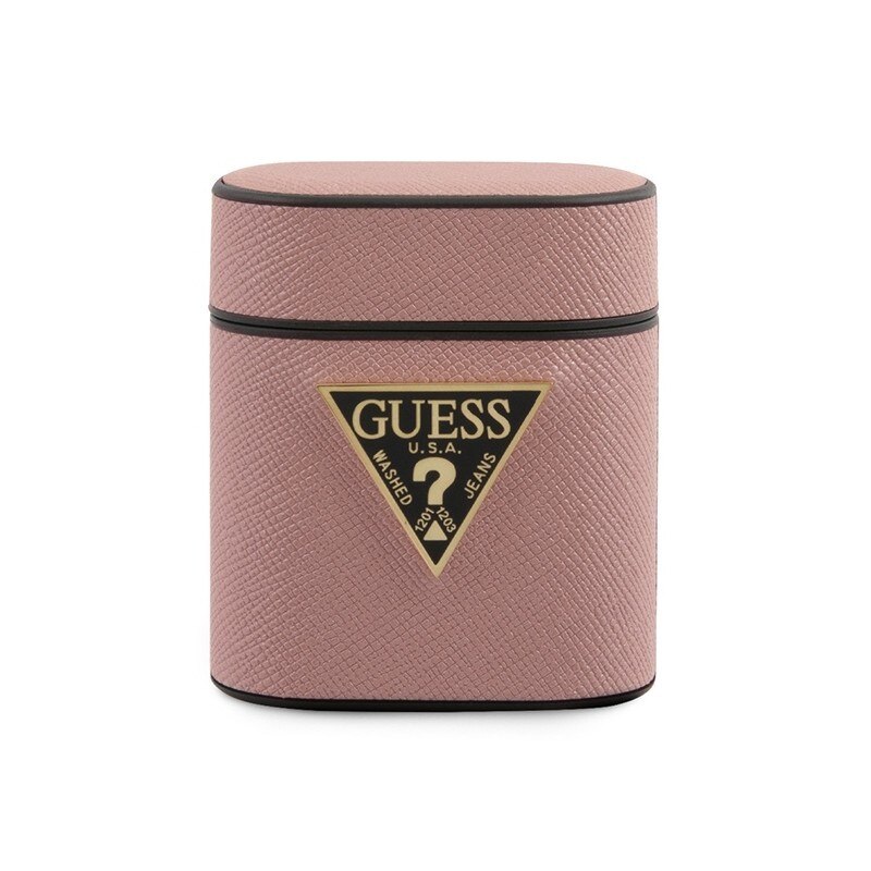 Husa Protectie Originala Guess Pentru Airpods 1/2 Colectia Saffiano, Roz - Guaca2vsatmlpi