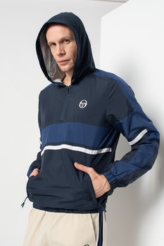 Sergio Tacchini, Hanorac cu fenta cu fermoar Cabix, Bleumarin inchis/Albastru indigo, S Sergio Tacchini, Hanorac cu fenta cu fermoar Cabix, Bleumarin inchis/Albastru indigo, S