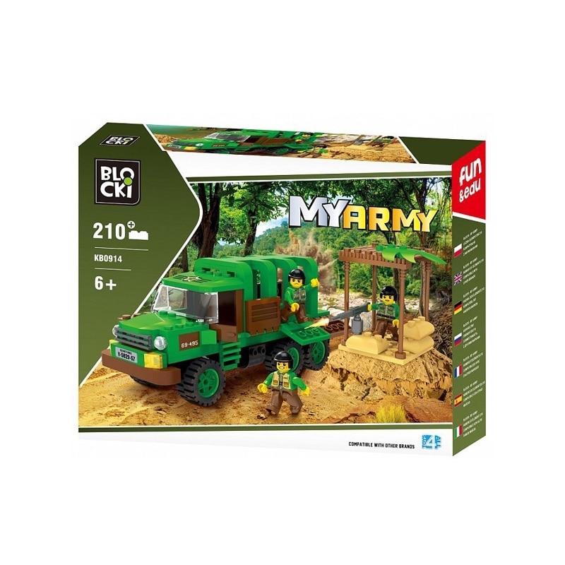 Set de constructie Blocki My Army - Camion militar in jungla, 210 piese