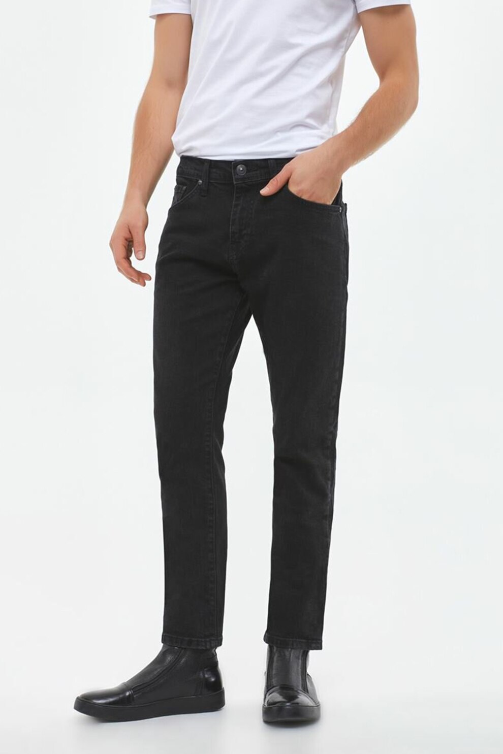 LTB, Blugi skinny cu talie joasa Louis, Negru stins