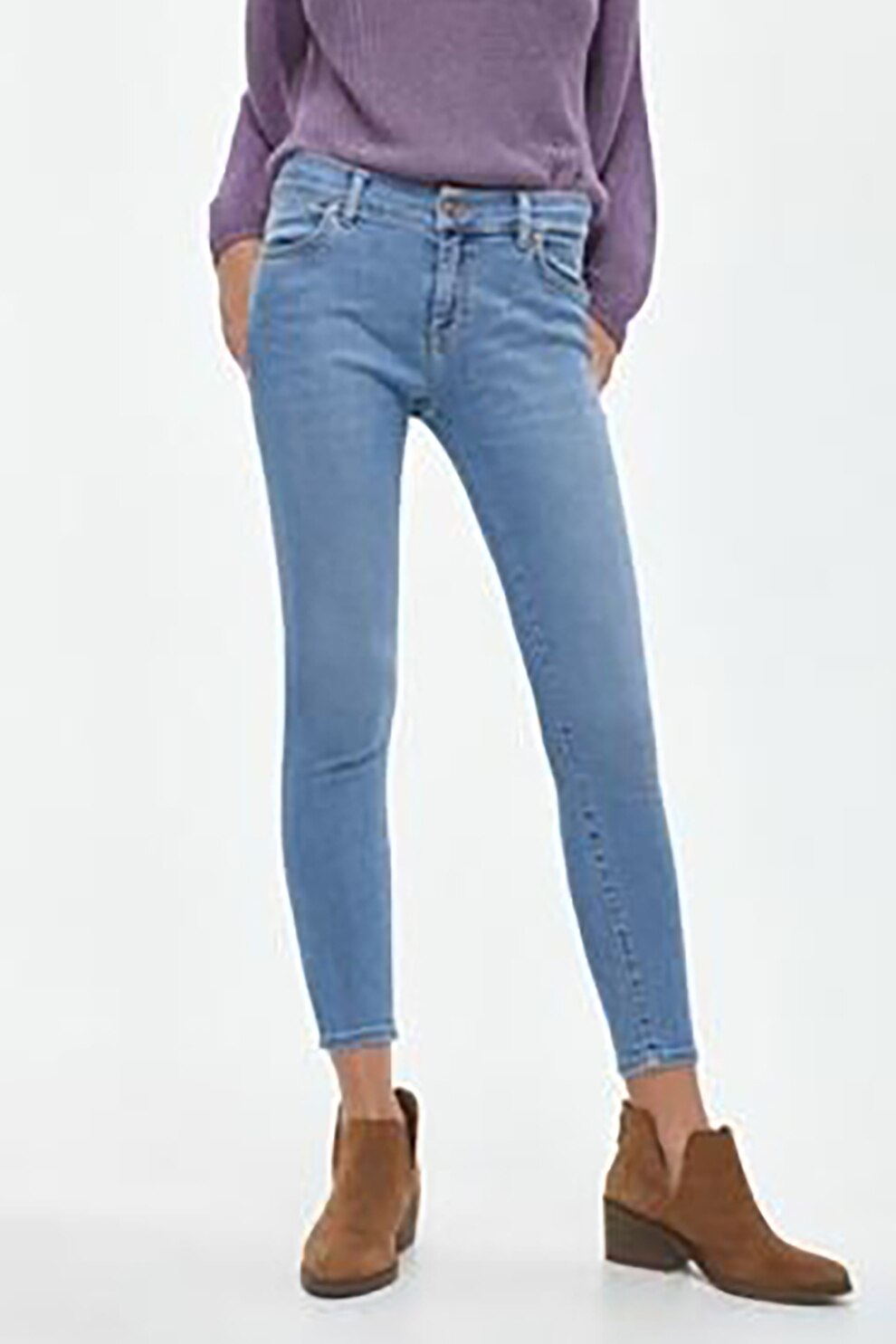 LTB, Blugi crop skinny Lonia, Albastru lavanda