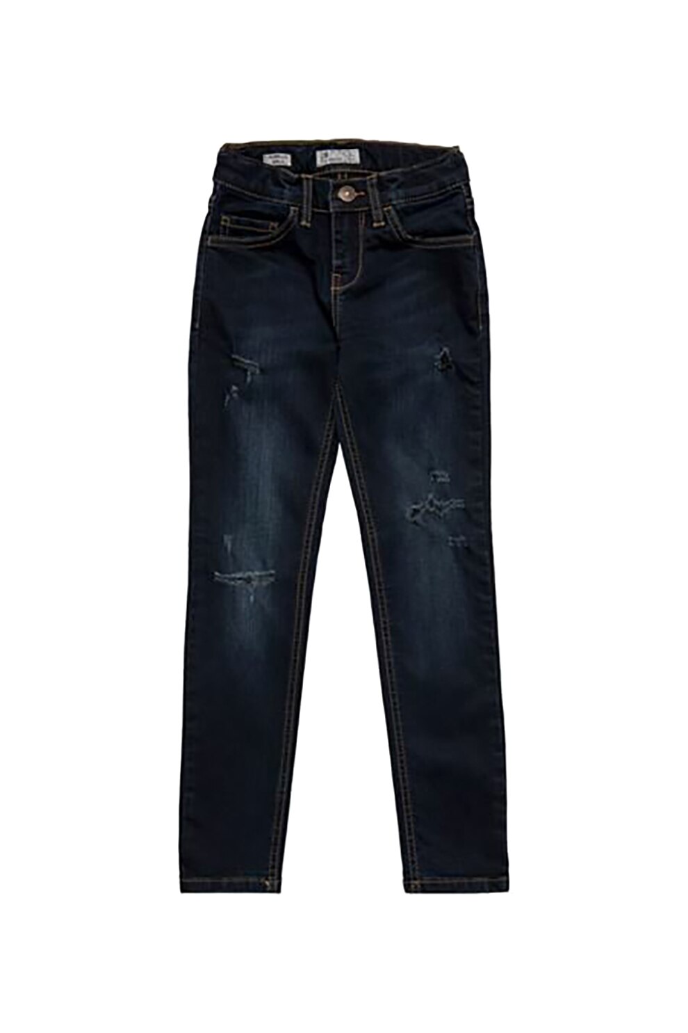 LTB, Blugi drepti, fete, cu 5 buzunare si aspect deteriorat Isabella, Bleumarin, Bleumarin inchis/albastru pastel
