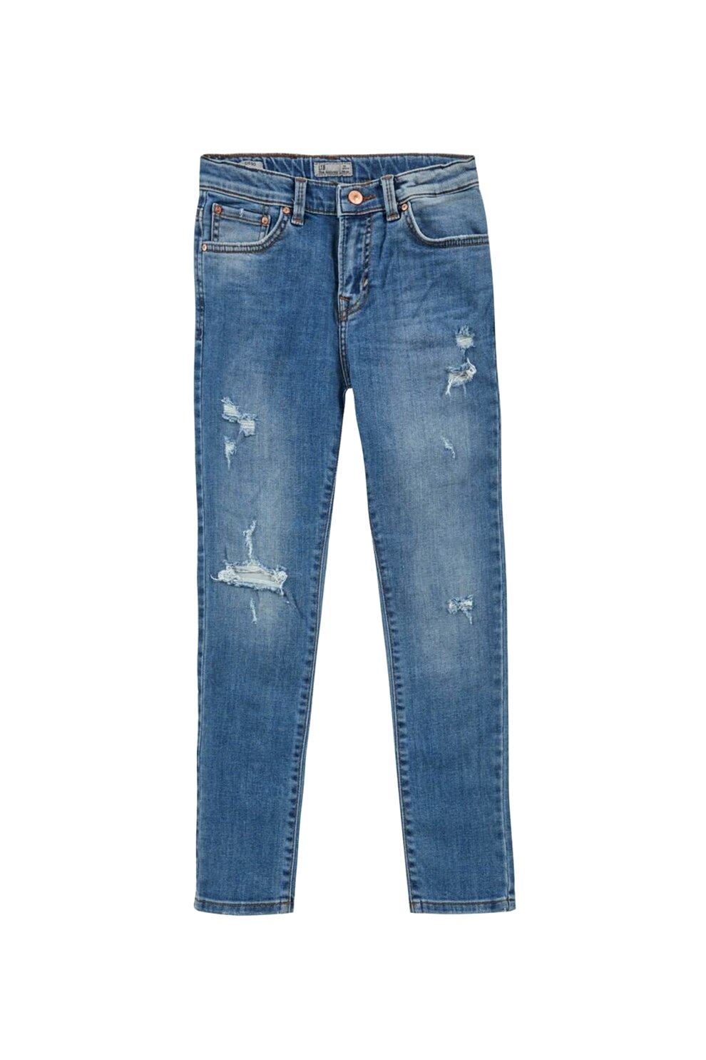 LTB, Blugi cu aspect deteriorat Diego, Albastru inchis/Albastru pal, 134 CM