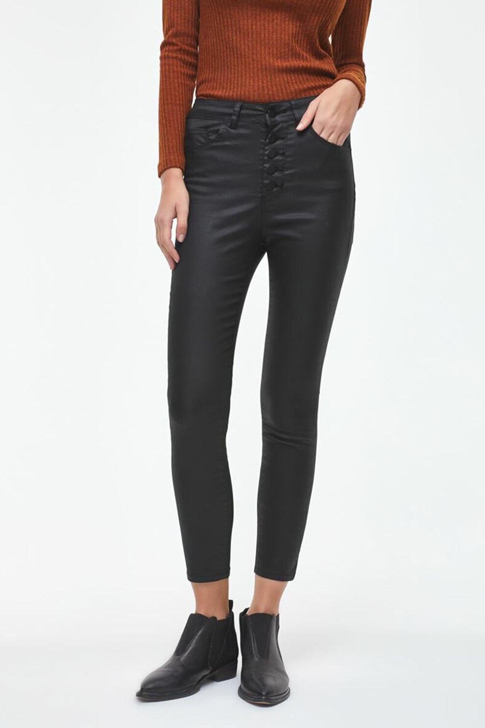 LTB, Pantaloni crop peliculizati Tilly, Negru
