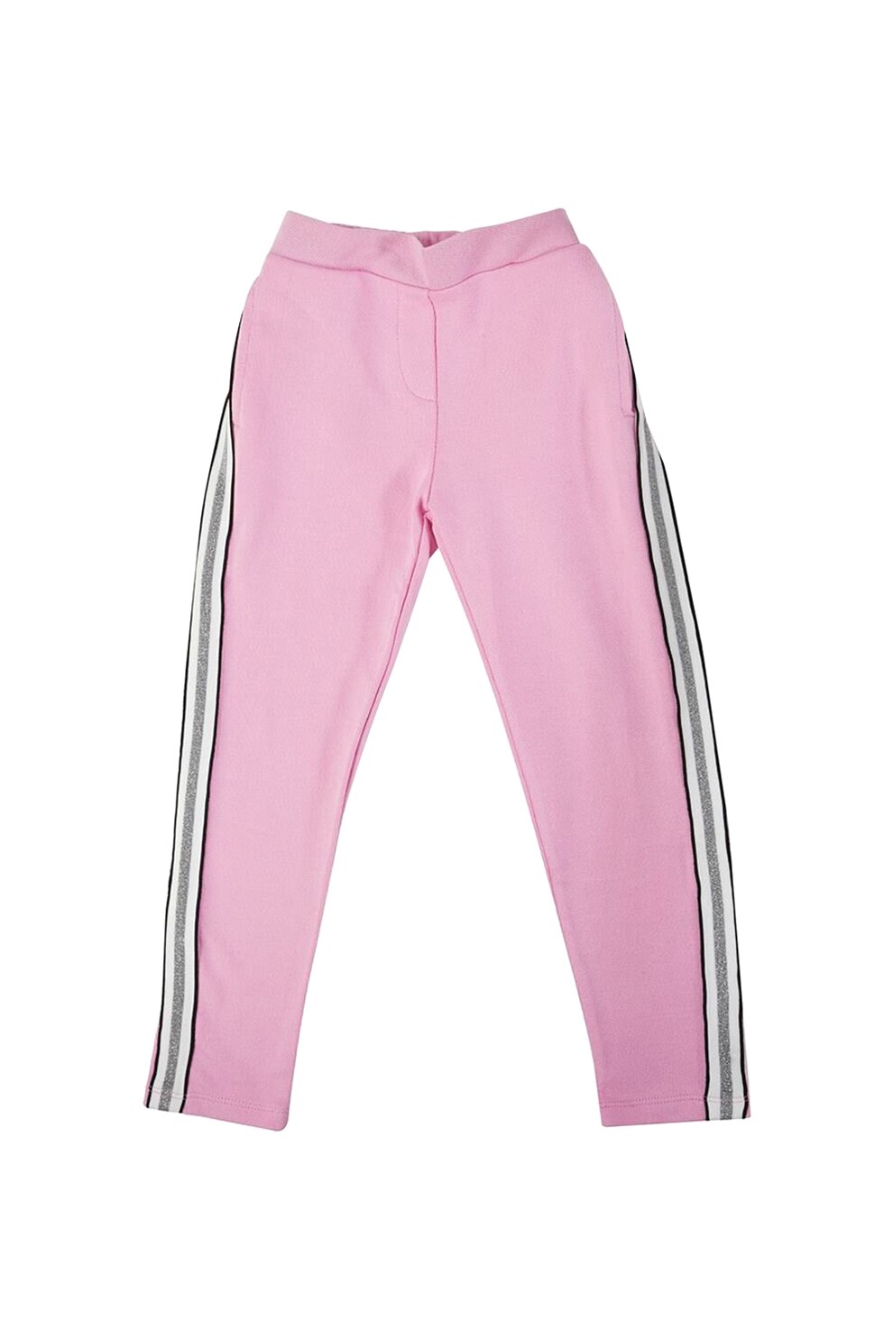 LTB, Pantaloni cu detalii stralucitoare pe laterale Tinomo, Roz pastel/Alb/Argintiu