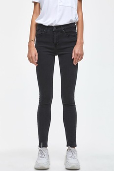 LTB, Blugi skinny cu talie inalta Tanya X, Gri antracit LTB, Blugi skinny cu talie inalta Tanya X, Gri antracit