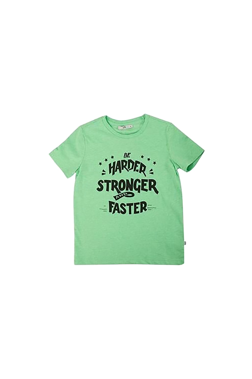 LTB, Tricou cu decolteu la baza gatului si imprimeu text Mabala, Verde/Negru