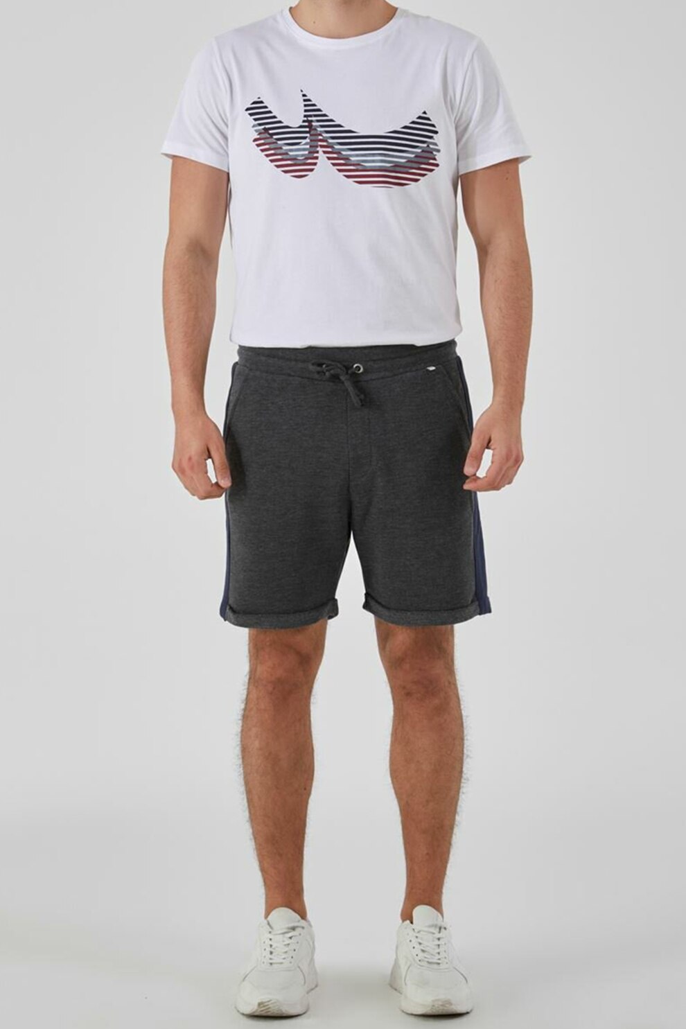 LTB, Tricou cu imprimeu Zayito, Alb/Gri/Rosu