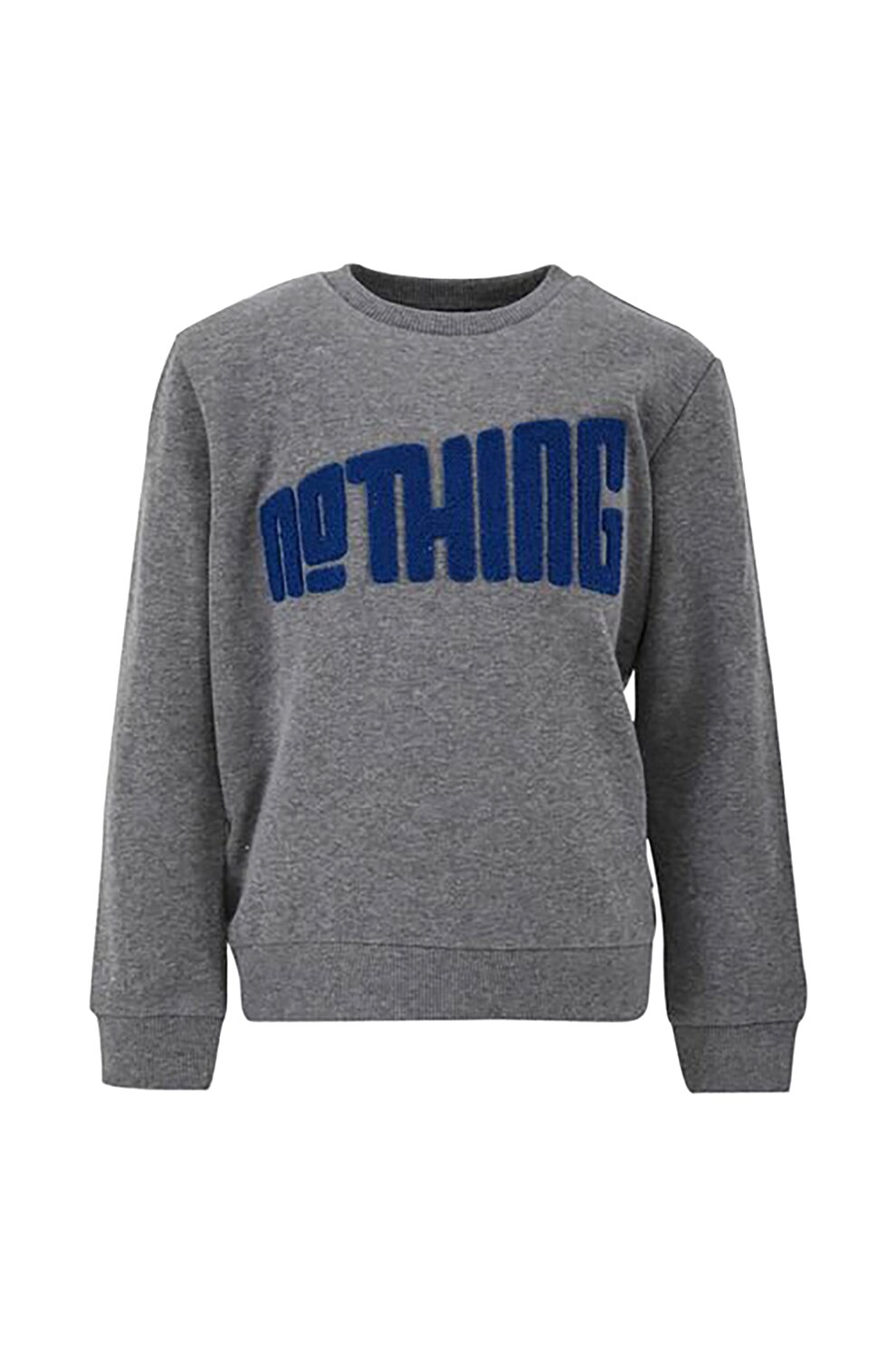 LTB, Bluza sport cu aplicatie texturata Sawote, Gri inchis melange/albastru inchis