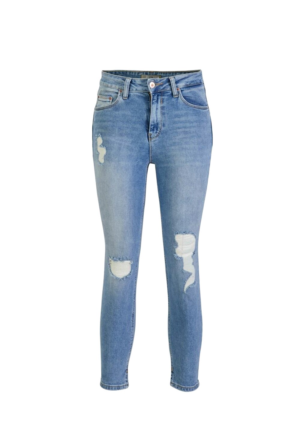 LTB, Blugi skinny cu aspect deteriorat Bernita, Albastru lavanda