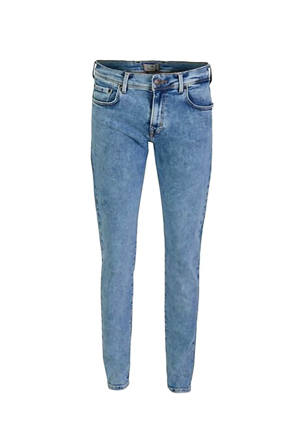 LTB, Blugi skinny cu aspect decolorat Diego X, Albastru inchis/Albastru pal