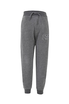 LTB, Pantaloni sport cu logo Rewede, Gri inchis melange LTB, Pantaloni sport cu logo Rewede, Gri inchis melange