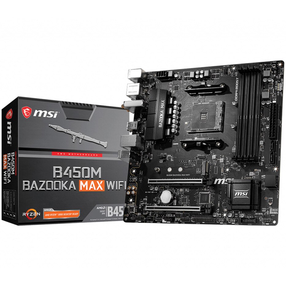 Placa de baza MSI B450M BAZOOKA MAX WIFI, Socket AM4