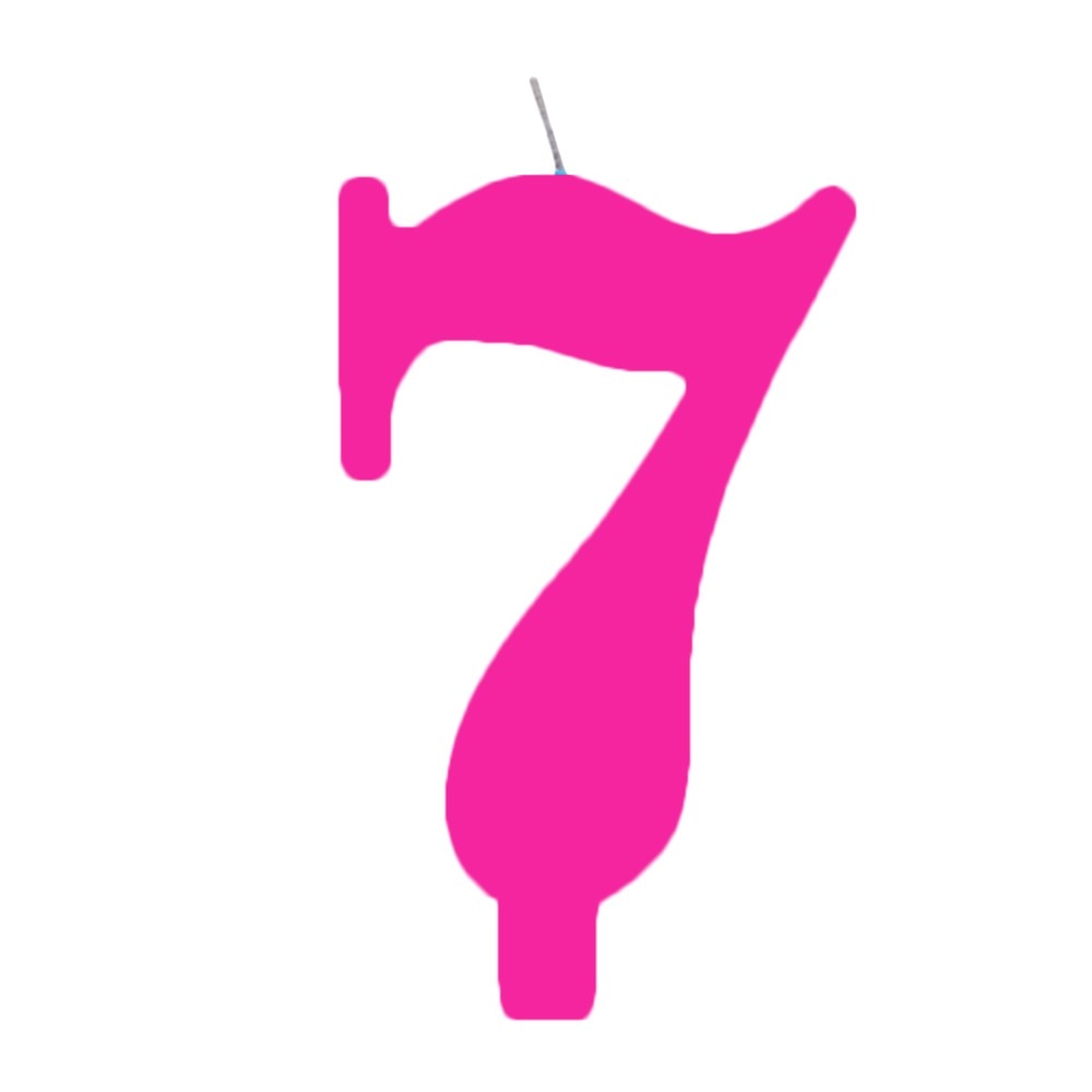 Lumanare aniversara pentru tort, Cifra 7, Roz, Radar 50907, 1 buc