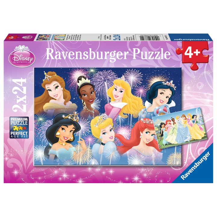 Ravensburger gyerek puzzle, Disney hercegnők, 2 x 24 darab