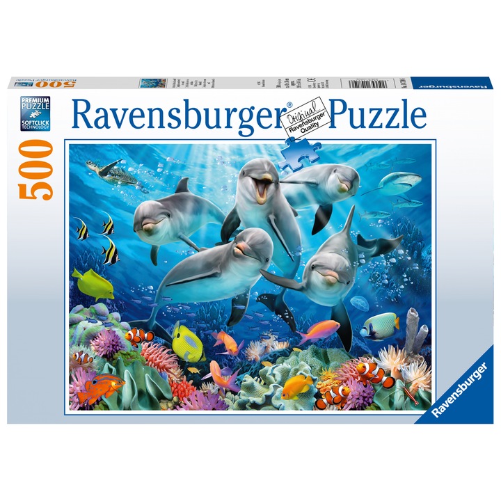 Puzzle Ravensburger - Delfini, 500 piese