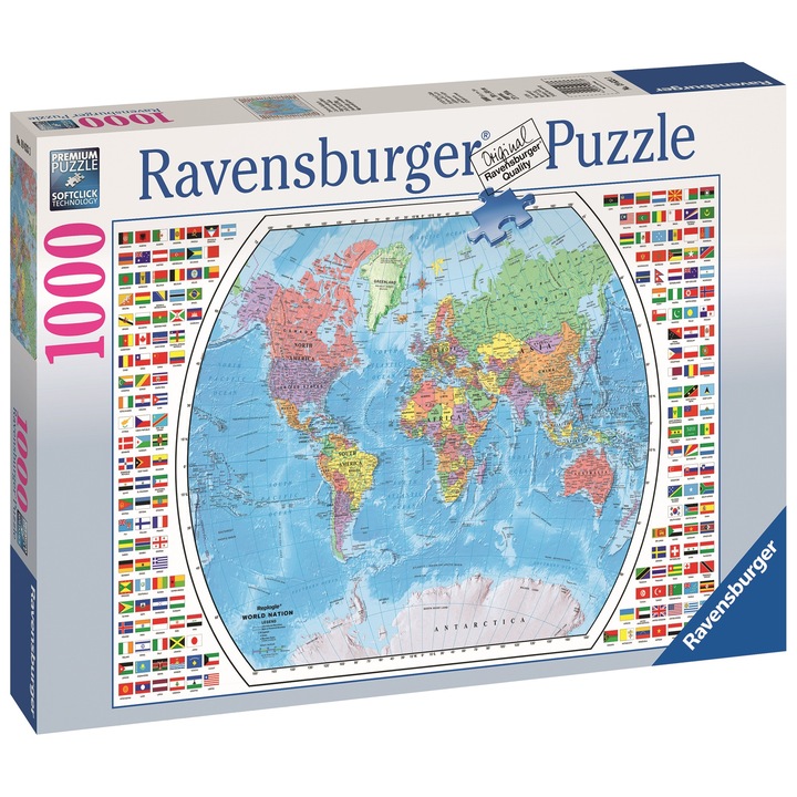 Ravensburger Puzzle - Politikai térkép, 1000 db