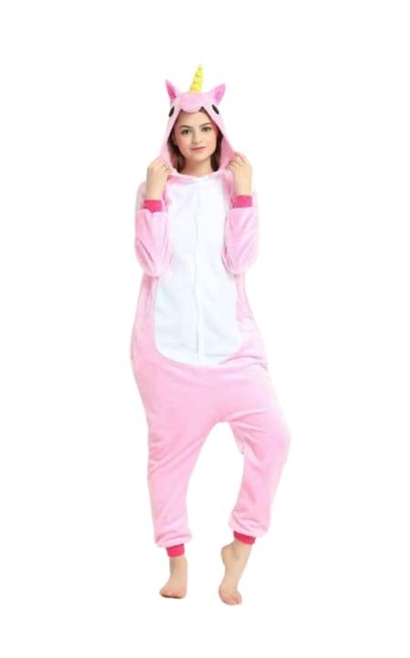 Пижама кигуруми, Розов еднорог, размер XL
