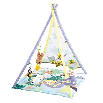 Saltea de joaca M-Toys - cort cu 20 mingi si 6 jucarii, mov Saltea de joaca M-Toys - cort cu 20 mingi si 6 jucarii, mov