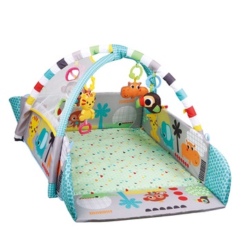 Saltea de joaca M-Toys 2 in 1 cu 30 mingi, alb, bleu Saltea de joaca M-Toys 2 in 1 cu 30 mingi, alb, bleu