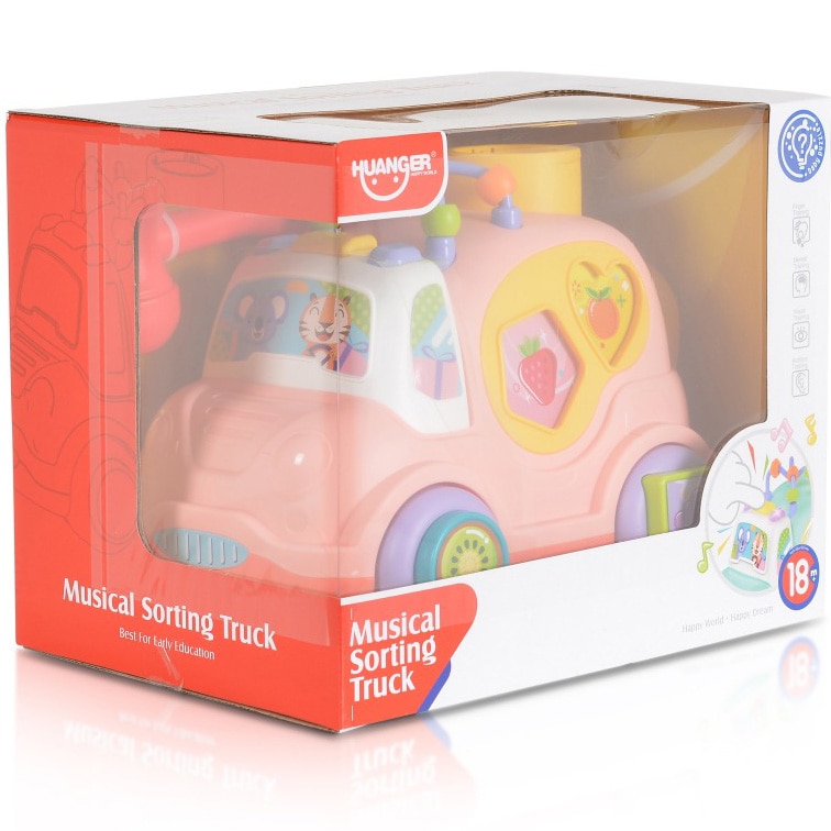 Jucarie Mappy Cartoon Car cu lumini si sunete, roz