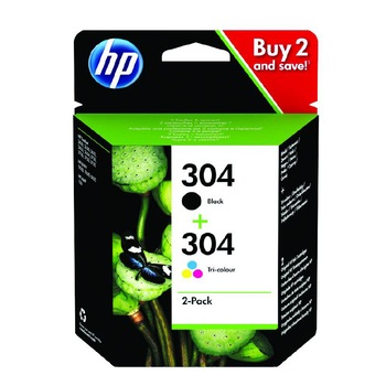 Ink cartridge HP 304 Double pack, Black / Tri-color Ink cartridge HP 304 Double pack, Black / Tri-color