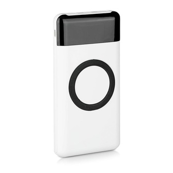 Baterie externa wireless, V-TAC, Cu display, 10000mAh, 2 X USB, Alb Baterie externa wireless, V-TAC, Cu display, 10000mAh, 2 X USB, Alb