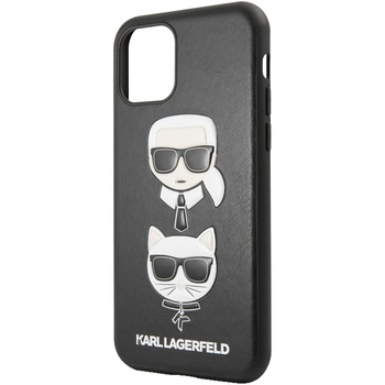 Husa de protectie Karl Lagerfeld Karl & Choupette pentru Apple iPhone 11, Negru