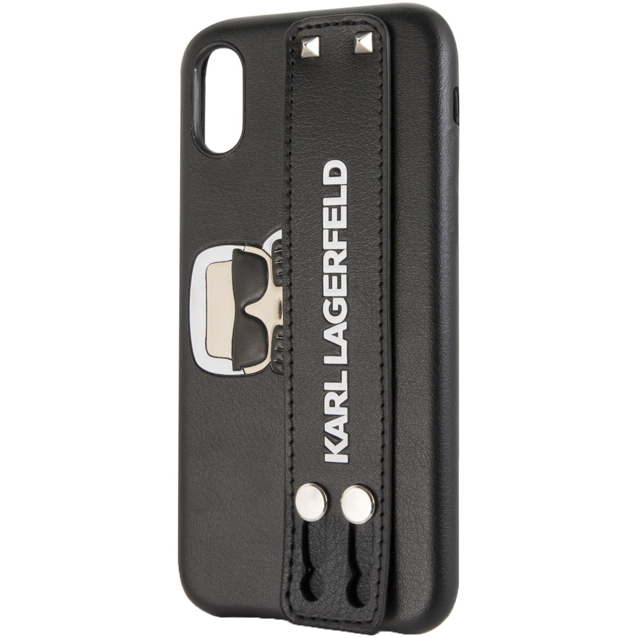 Husa de protectie Karl Lagerfeld Head Hand Strap pentru Apple iPhone X / Apple iPhone XS, Negru