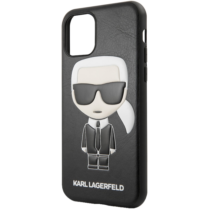 Karl Lagerfeld dombornyomott védőtok Apple iPhone 11-hez, fekete