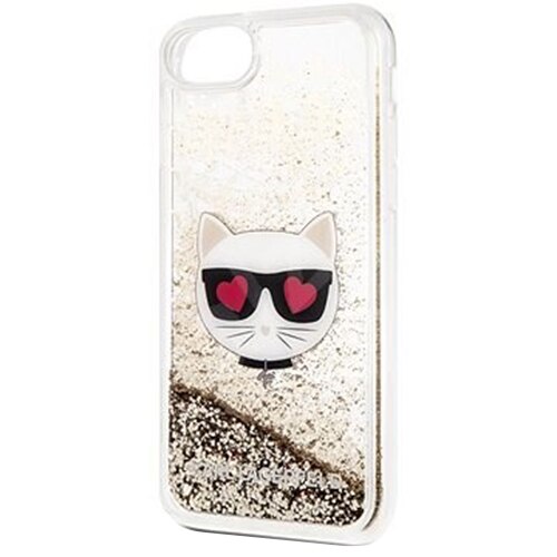 Husa de protectie Karl Lagerfeld KLHCI8LCGLGO Glitter Choupette pentru iPhone 7/8/SE 2 Gold