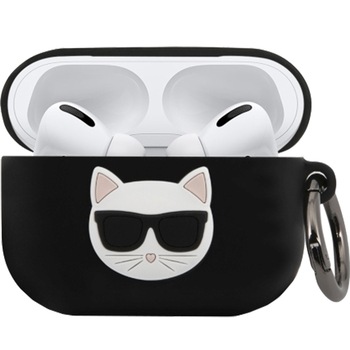 Husa de protectie Karl Lagerfeld Choupette pentru Apple AirPods Pro, Negru Husa de protectie Karl Lagerfeld Choupette pentru Apple AirPods Pro, Negru