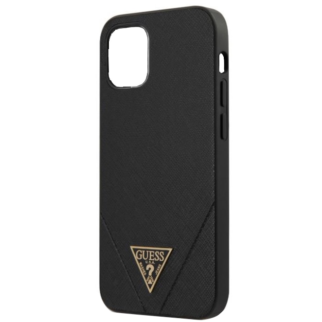 Husa de protectie Guess GUHCP12SVSATMLBK Saffiano V Stitch pentru iPhone 12 Mini Black