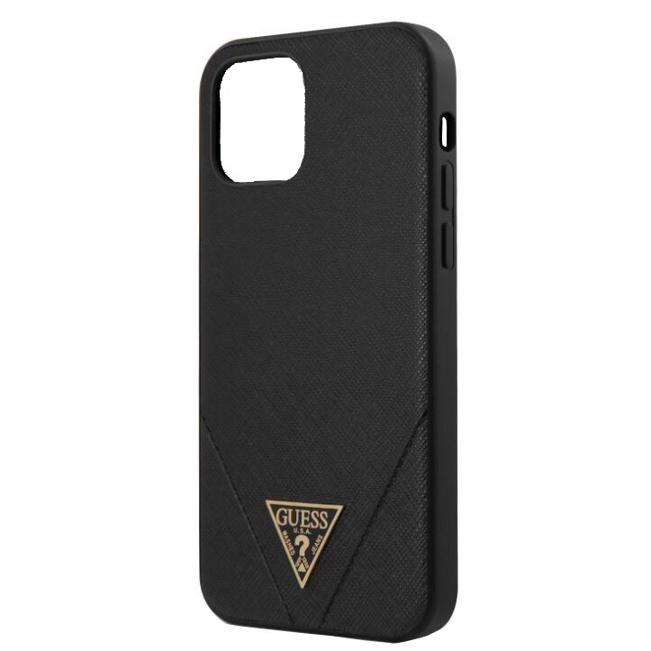 Husa de protectie Guess GUHCP12MVSATMLBK Saffiano V Stitch pentru iPhone 12/12 Pro Black