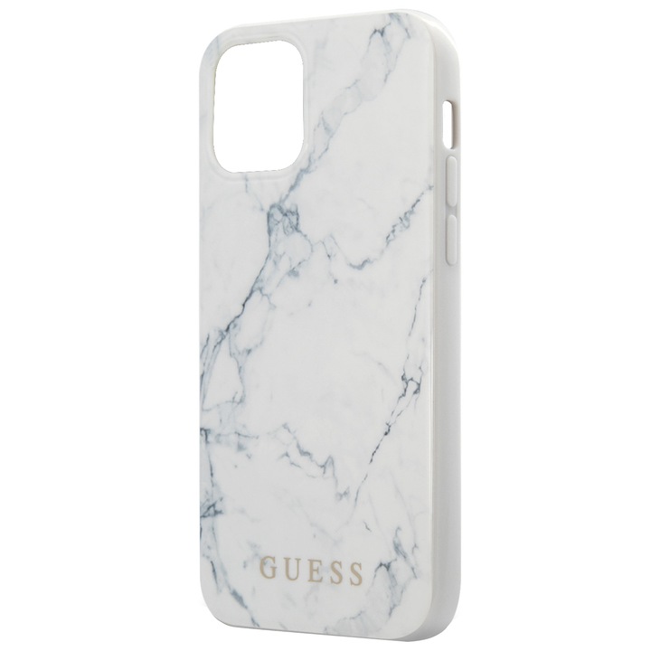 Husa de protectie Guess GUHCP12SPCUMAWH Marble pentru iPhone 12 Mini White