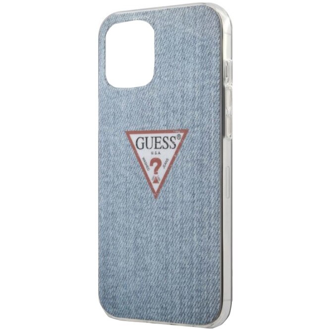 Husa de protectie Guess GUHCP12LPCUJULLB TPU Denim Triangle pentru iPhone 12 Pro Max Light Blue