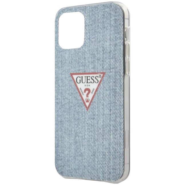 Husa de protectie Guess GUHCP12MPCUJULLB TPU Denim Triangle pentru iPhone 12/12 Pro Light Blue