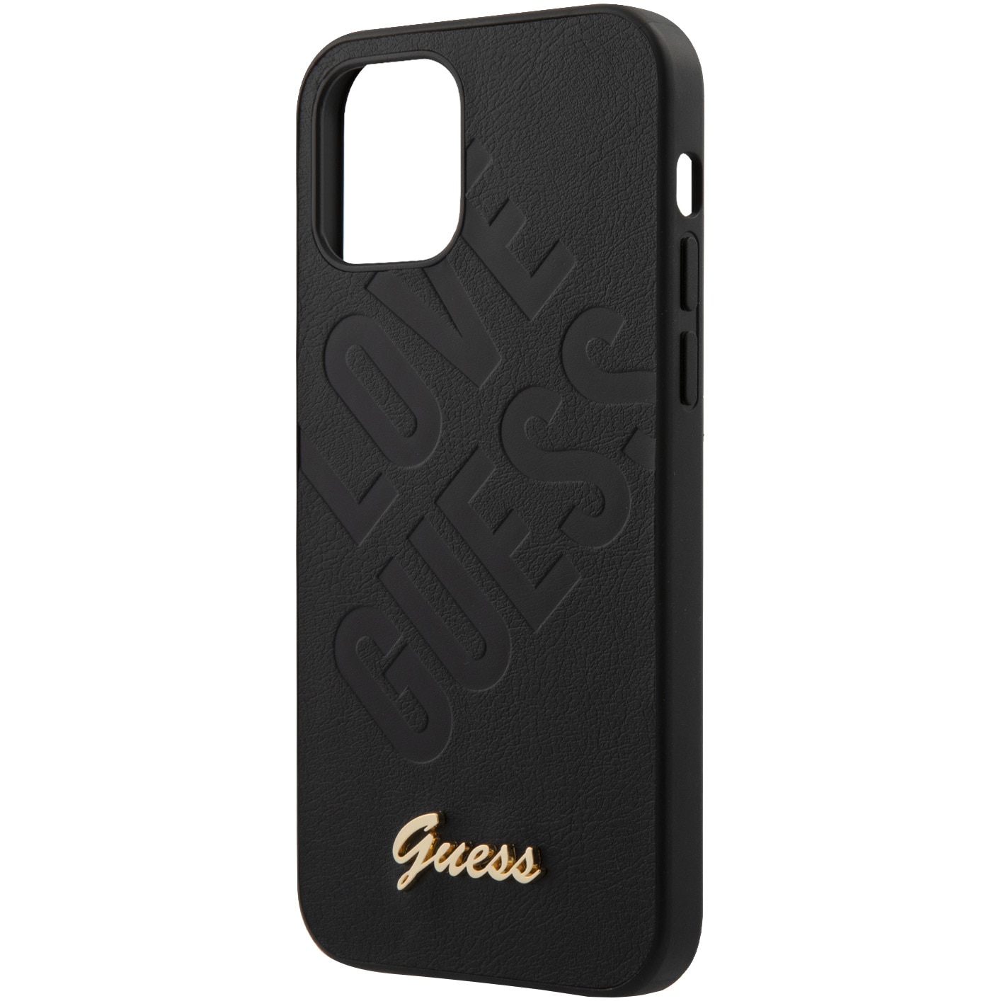Husa de protectie Guess GUHCP12MPUILGBK Iridescent Love pentru iPhone 12/12 Pro Black