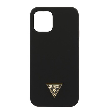 Husa iPhone 12 / 12 Pro Guess Silicone Triangle Logo Black Husa iPhone 12 / 12 Pro Guess Silicone Triangle Logo Black