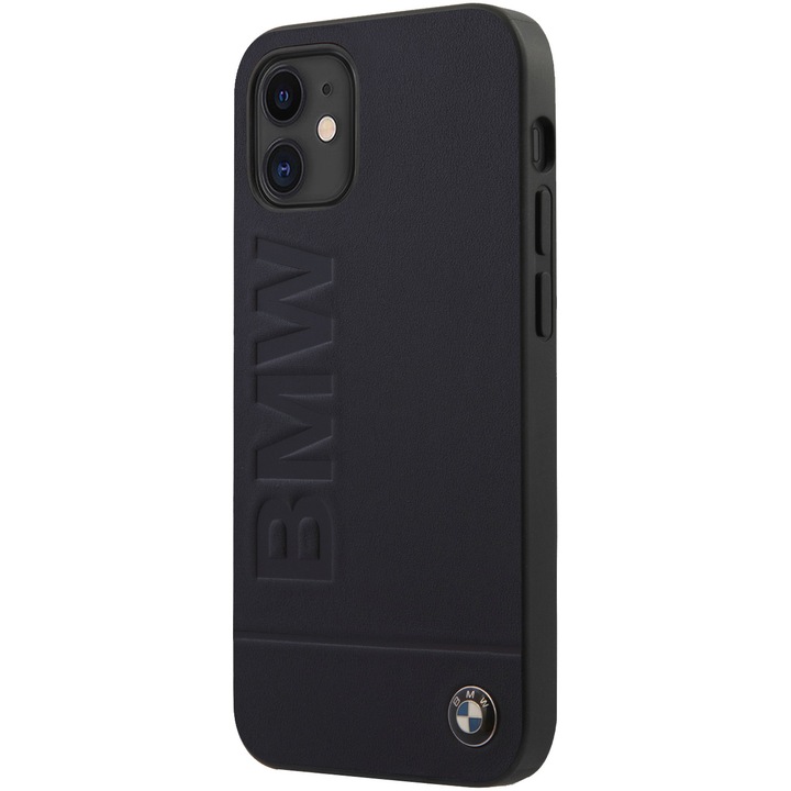 Husa de protectie BMW BMHCP12SSLLNA Leather Hot Stamp pentru iPhone 12 Mini Navy