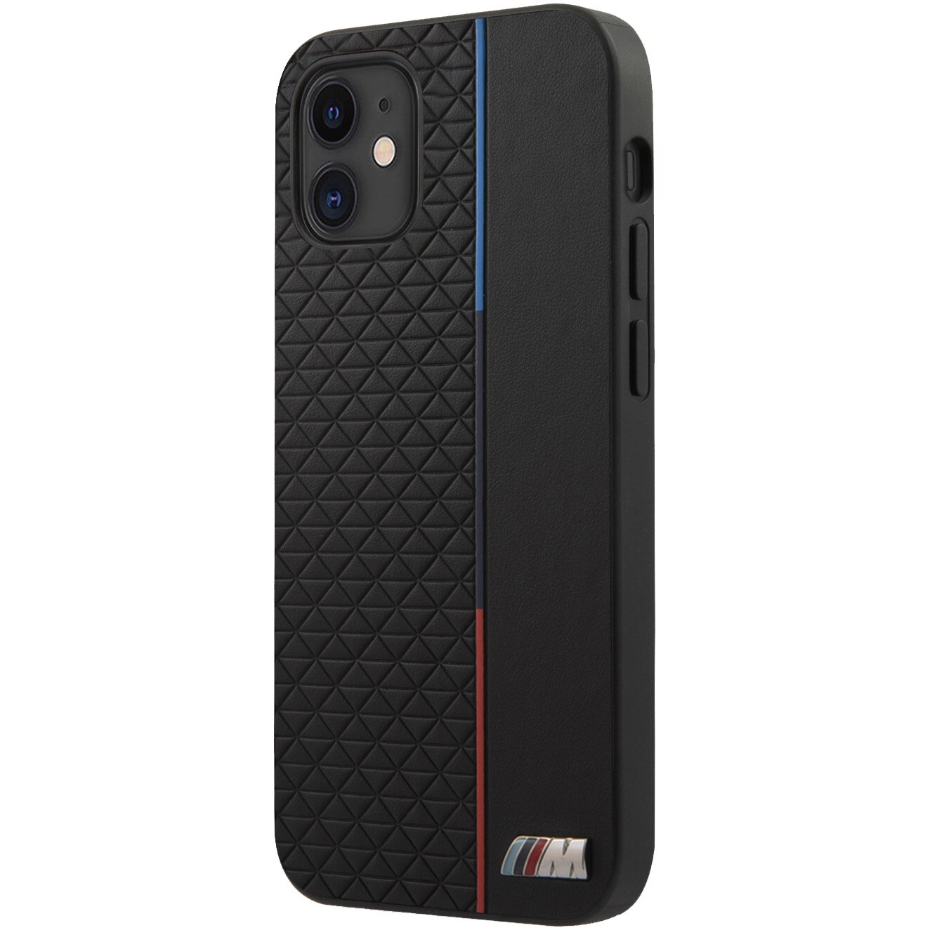 Husa de protectie BMW BMHCP12STRTBK Triangles Tricolor Line pentru iPhone 12 Mini Black