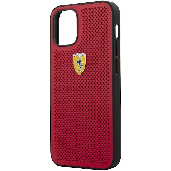 Ferrari FESPEHCP12SRE Off Track Perforated védőtok iPhone 12 Mini készülékhez, Piros