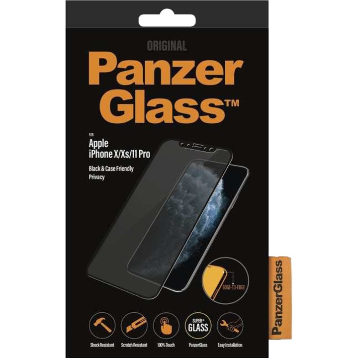 Panzer Glass Privacy képernyővédő üvegfólia iPhone X / XS / 11 Pro készülékhez, fekete