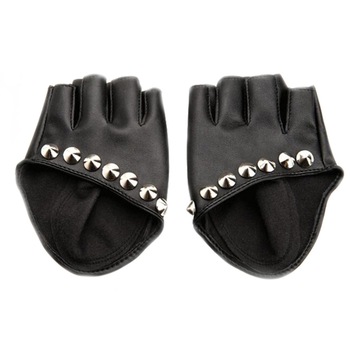 Manusi fashion, jumatate de mana, negre cu tinte, S/M, DyStyle Manusi fashion, jumatate de mana, negre cu tinte, S/M, DyStyle