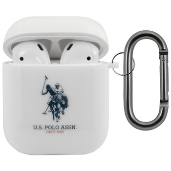 Husa de protectie Airpods 1/2 Us Polo USACA2TPUWH Silicone White Husa de protectie Airpods 1/2 Us Polo USACA2TPUWH Silicone White