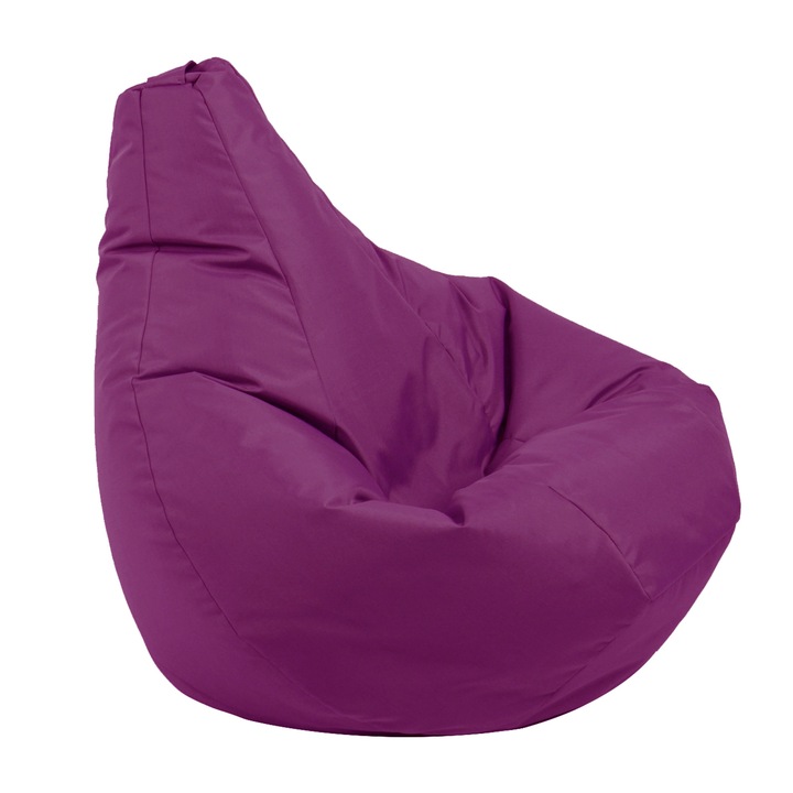 Fotoliu Pufrelax tip Sac Nirvana Light Teteron, Pink, pretabil si la exterior, husa detasabila, umplut cu perle polistiren