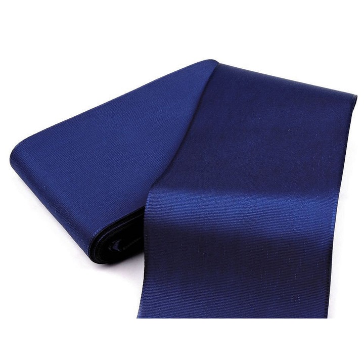 Panglica satinata, culoare albastru, latime 7.5 cm, lungimea 5.5 m