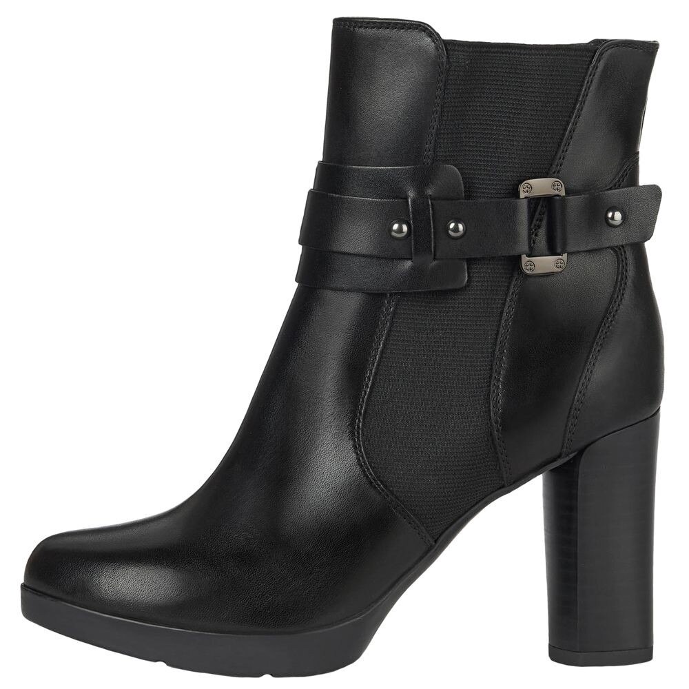 Ghete dama, din piele naturala, marca Geox, D04LMB-C9999-01-06, negru, Negru