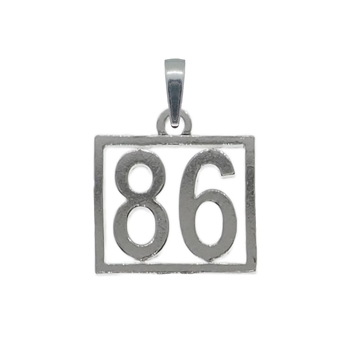Pandantiv argint Cifra 86 numar norocos cifre aniversare 10248_6275 Dras 86 Argintiu